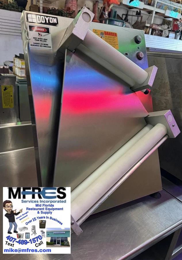 Used 2017 Doyon DL18DP Dough Sheeter w/ 2 Rollers Sheets Up To 17" Wide GREAT SHAPE!