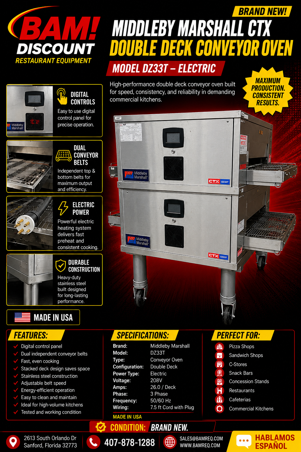 Used Middleby Marshall CTX Double Deck Conveyor Oven