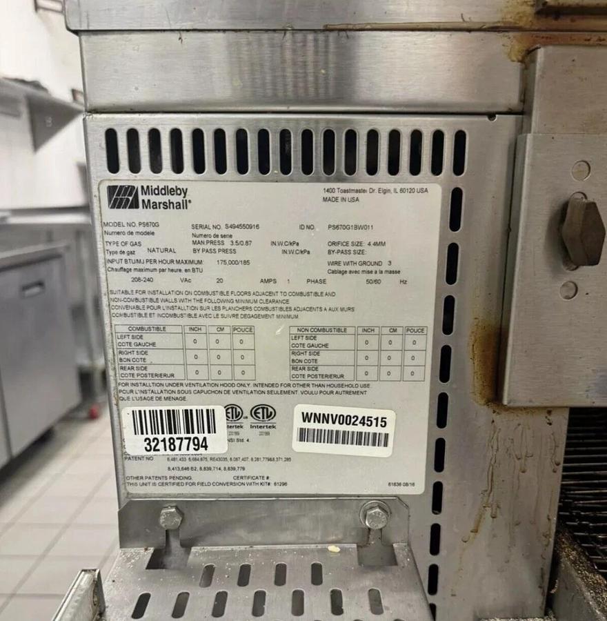 Used 2016 MIDDLEBY MARSHALL PS670G Touch Scree 32" Double Conveyor Pizza Oven Nice!