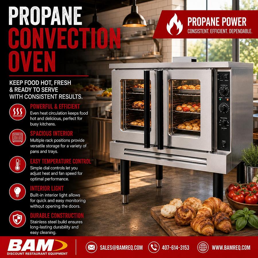 Full-Size Propane Convection Oven On Legs