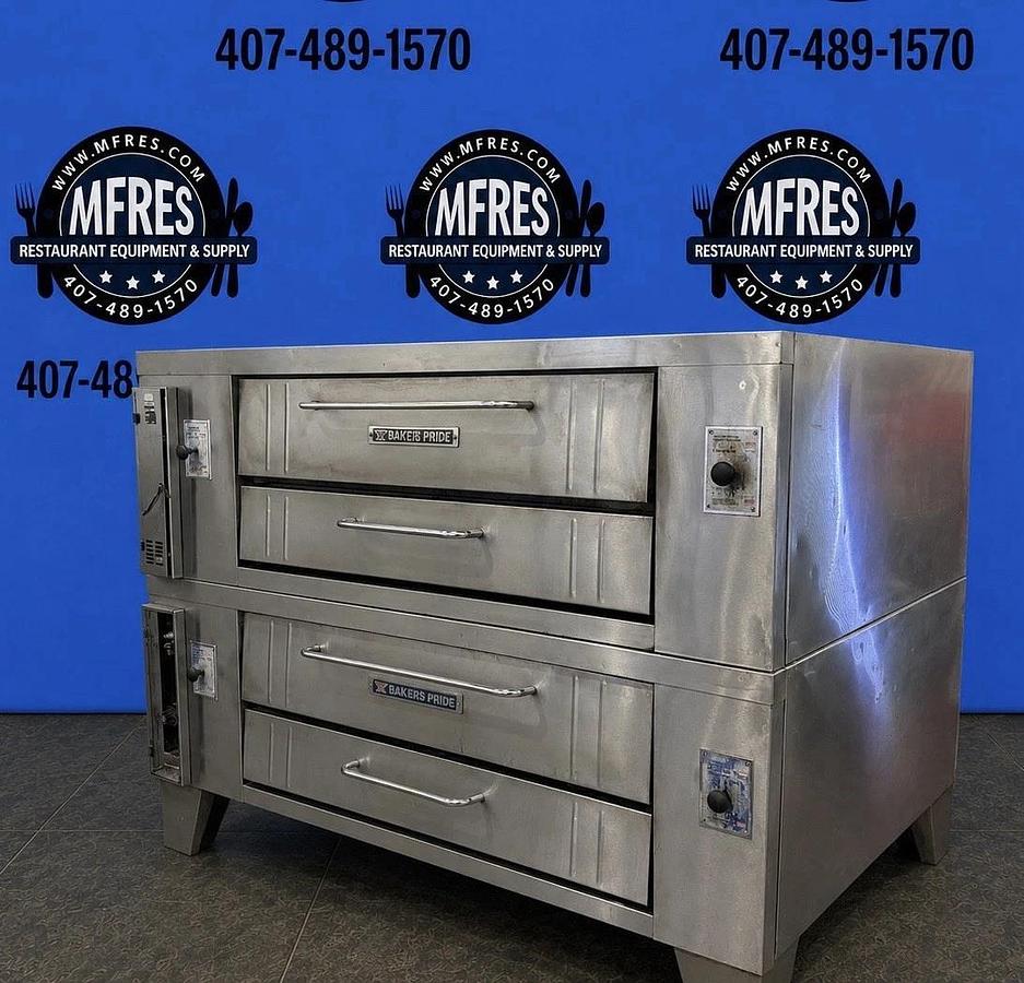 Refurbished BAKERS PRIDE Y602 DOUBLE DECK GAS PIZZA OVEN W/BRICKS NICE WORKING SHAPE!