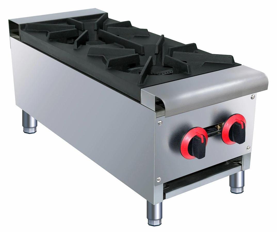 ELITE HS-2 Stainless Steel Two Burner Hot Plate, 12"