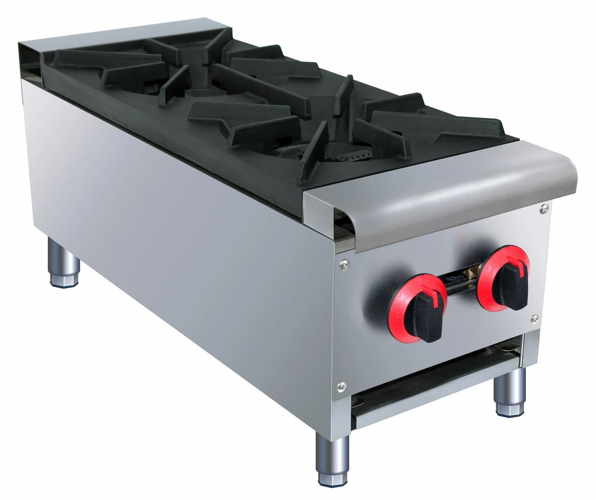 ELITE HS-2 Stainless Steel Two Burner Hot Plate, 12"