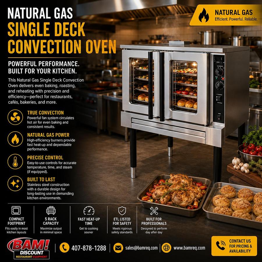ELITE ECO-1 Natural Gas Single Deck Convection Oven