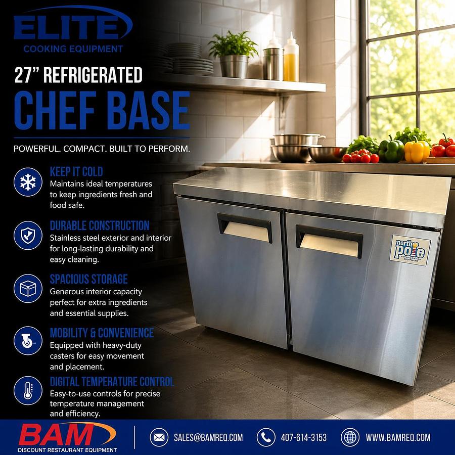 Elite 47"Under counter – Solid Door Refrigerator