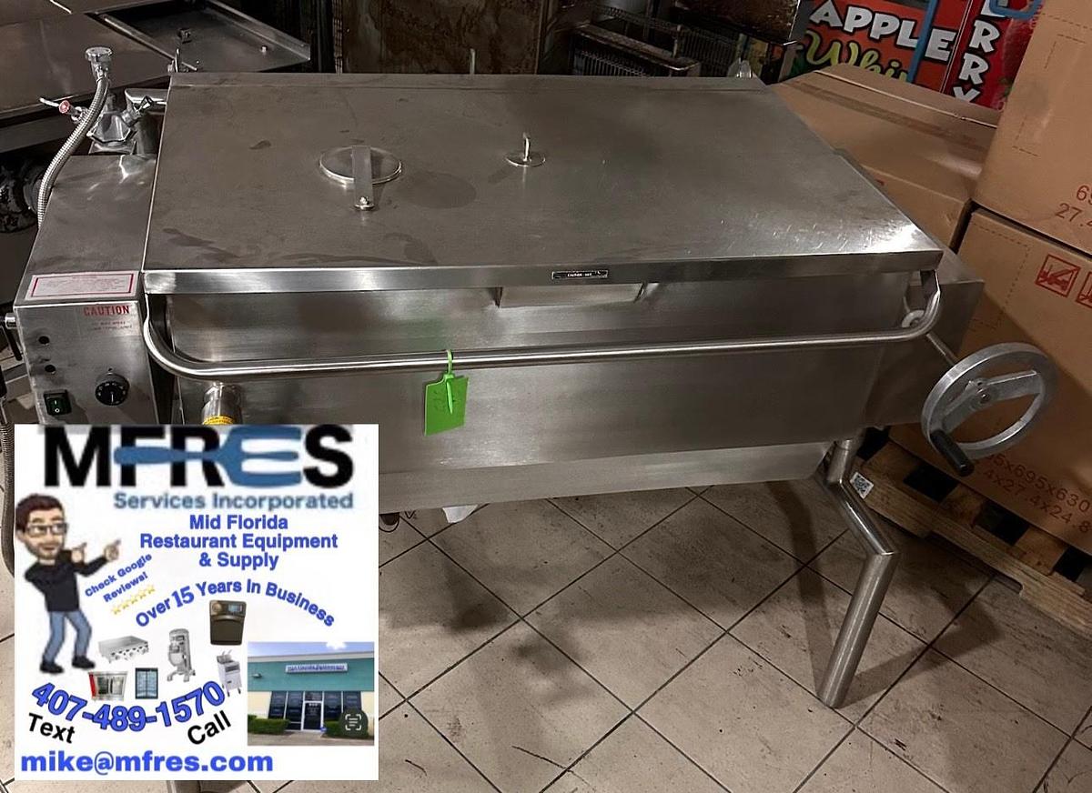Used GROEN 40 GALLON MANUAL TILT SKILLET BRAISING PAN NATURAL GAS NICE SHAPE!