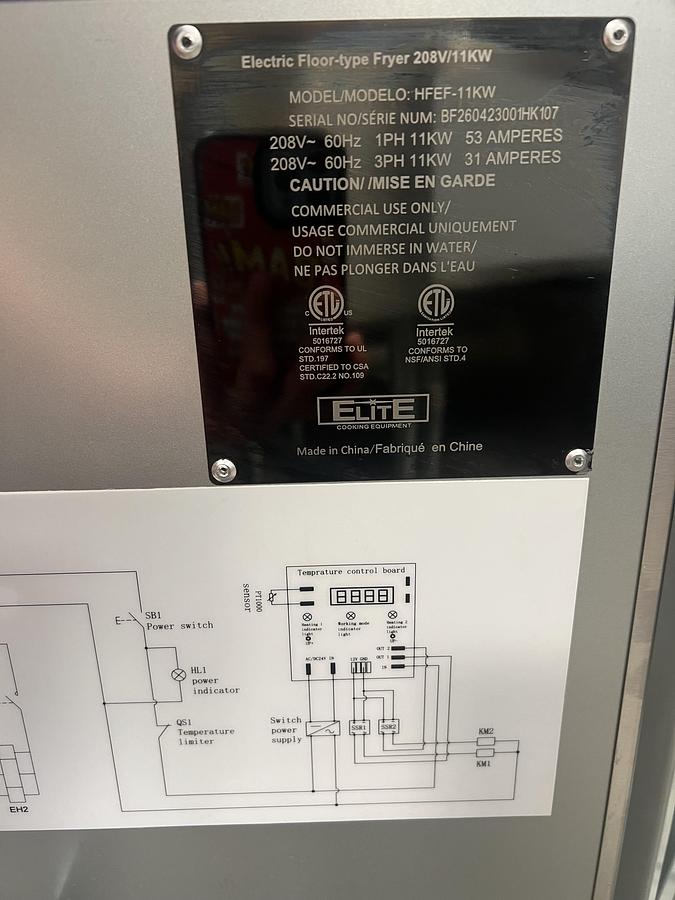 Elite Commercial Electric Deep Fryer – Digital Controls – 1 Phase or 3 Phase