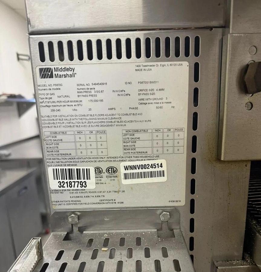 Used 2016 MIDDLEBY MARSHALL PS670G Touch Scree 32" Double Conveyor Pizza Oven Nice!
