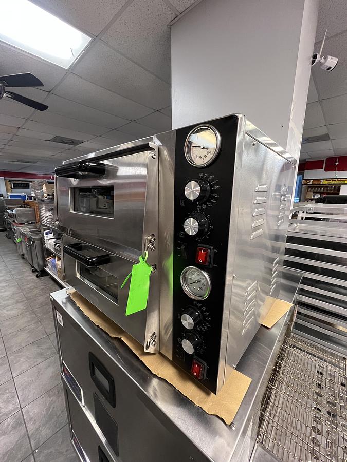 VEVOR Commercial Double Deck Countertop Pizza Oven – Dual Chamber – Independent Temperature Controls – Stainless Steel