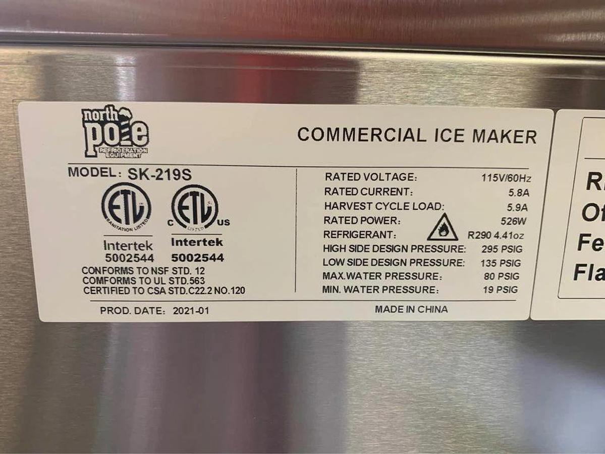 New Ice Machine 500lb with Stainless Steel Bin Air Cooled 115V