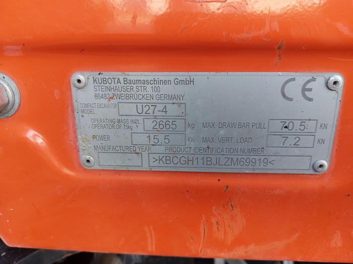 Used 2021 Kubota U27-4