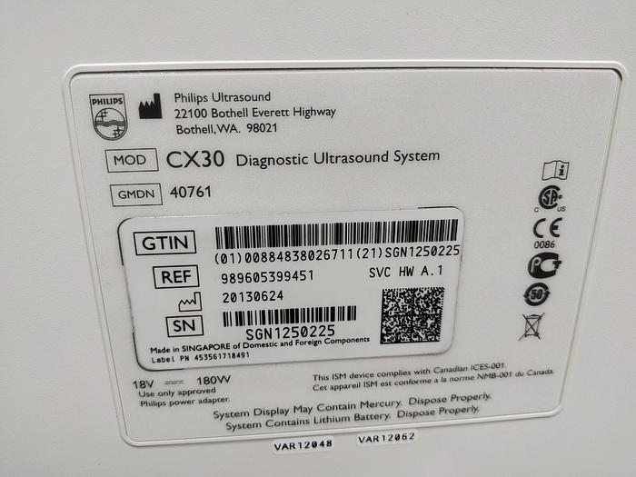Gebraucht Philips CX30 tragbare Ultraschallgerät inkl. Kardio Sonde, EKG Kabel