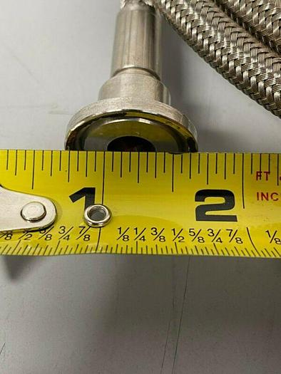 Used Stainless Steel 77" Flexible Braided Hose w/ 1/2" Sanitary Fittings