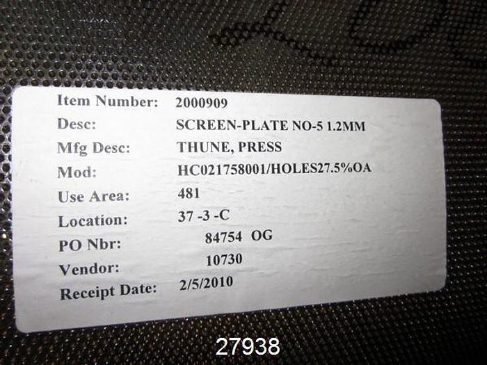 Unused Thune-Sp45Sl-Screen Plate For Thu #27938