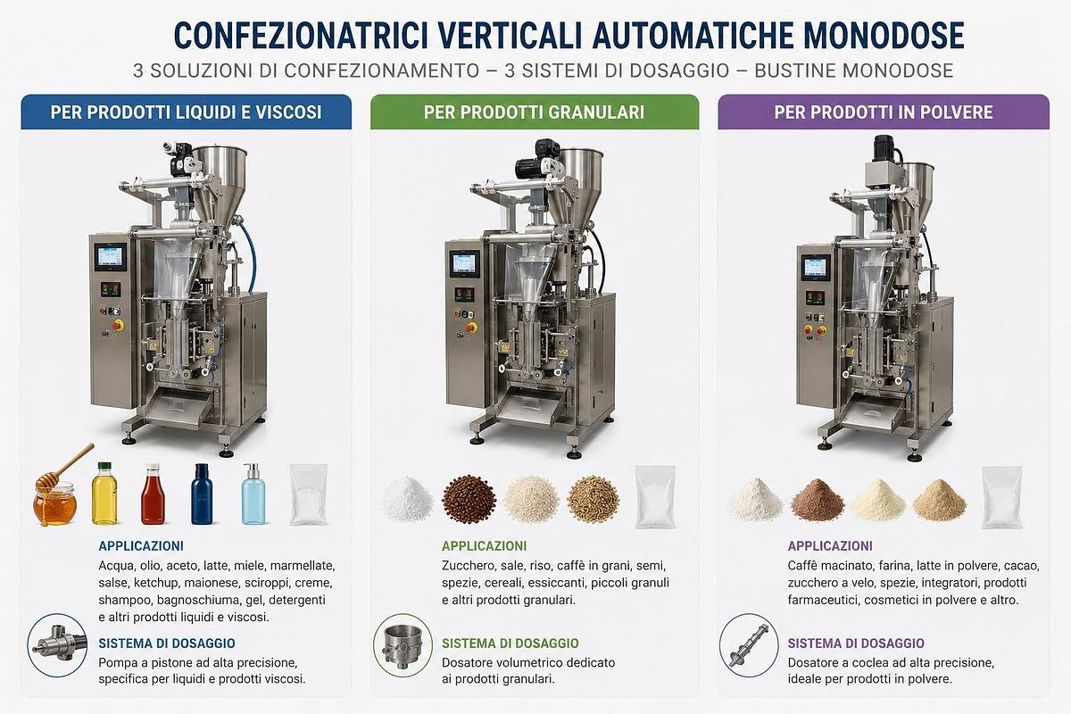 Confezionatrici Verticali Automatiche Monodose