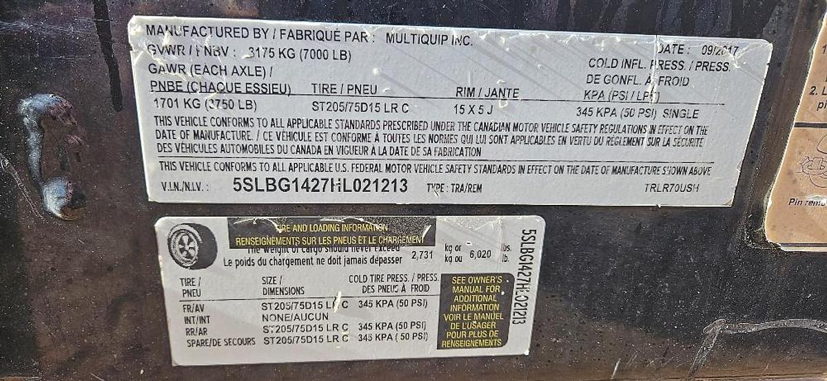 Used 2017 Whisper Whatt DH-07501 Generator