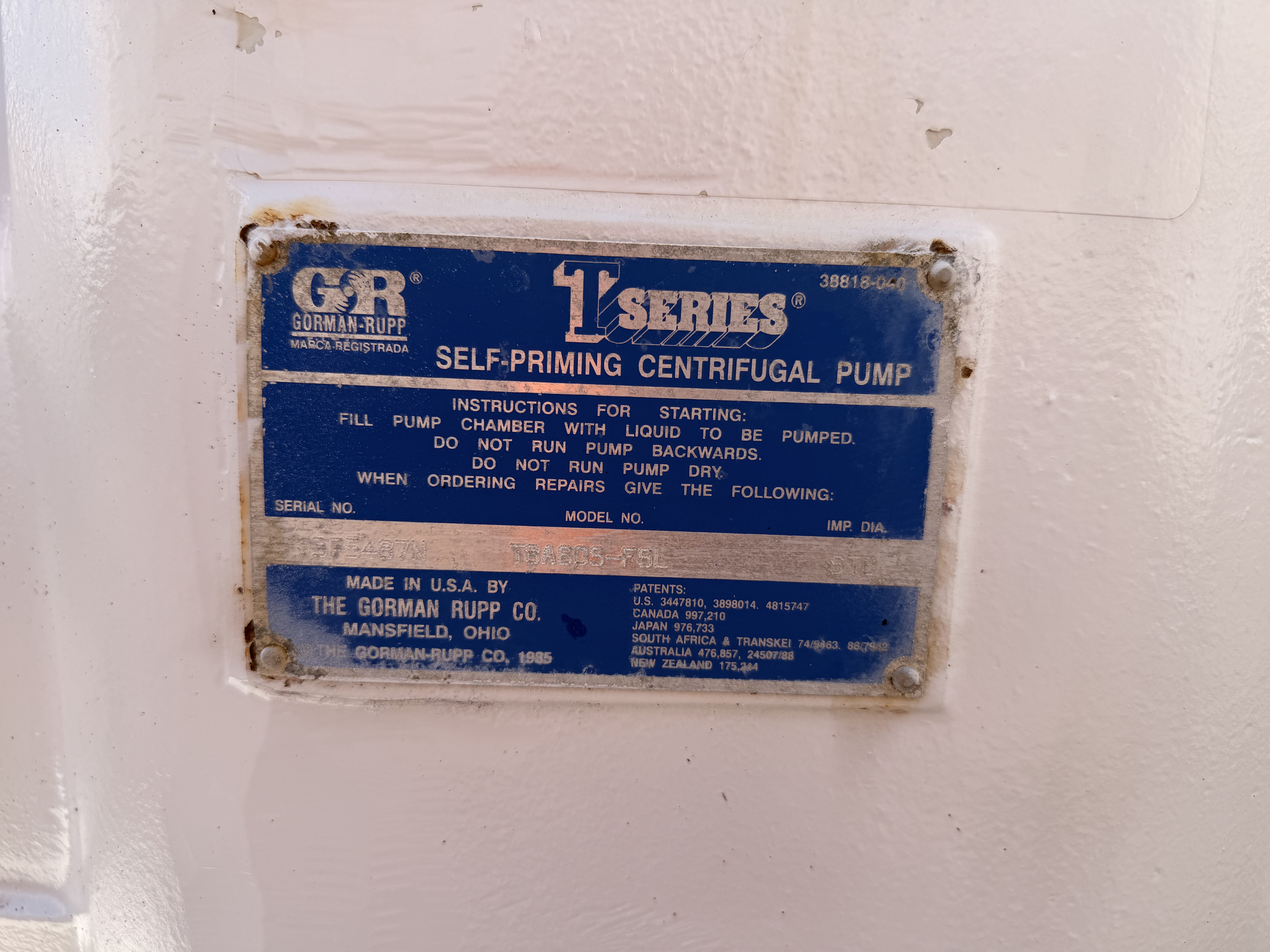 Used 2007 Gorman Rupp Pump Trailer