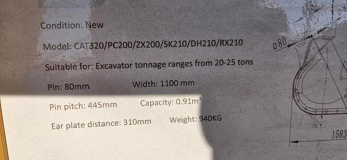 44 inch Excavator Skeleton Bucket