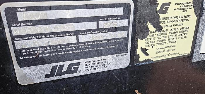 Used 2016 JLG Telehandler 1255