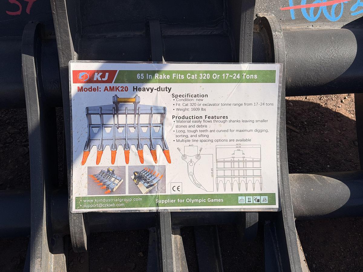 65" Excavator Rake