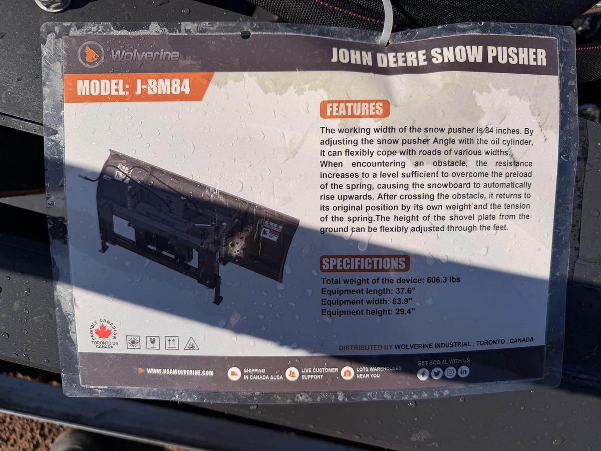 84" Skid Steer Snow Pusher