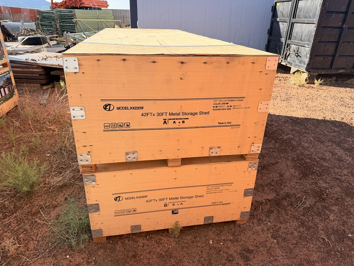 42'x30' Metal Storage Shed—Cream