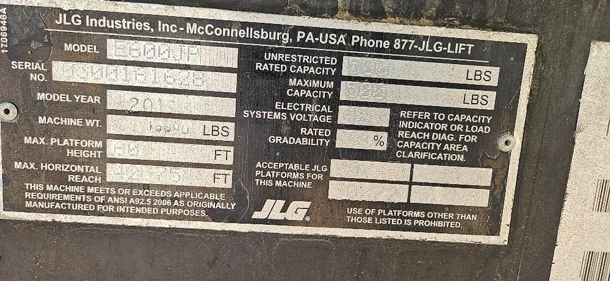 Used 2012 JLG E600JP 60' Boom Lift