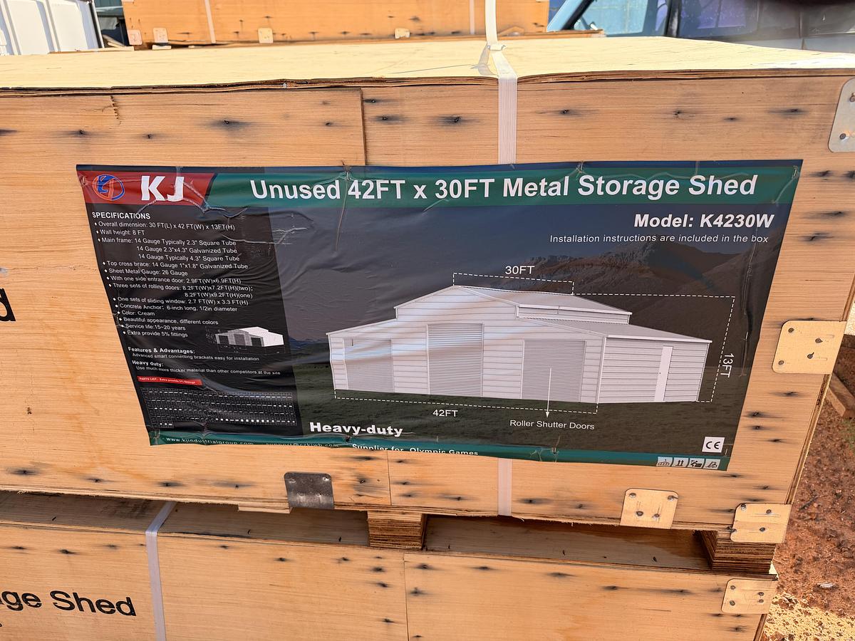 42'x30' Metal Storage Shed—Cream