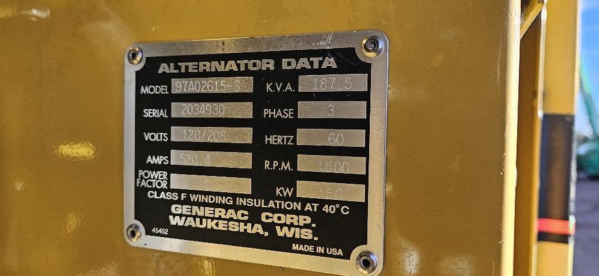 Used 187 KVA Generator