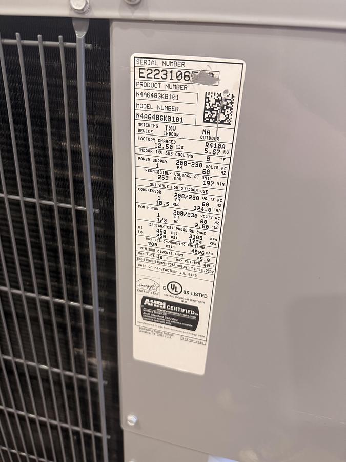 Used 4T 16 SEER A/C UNIT