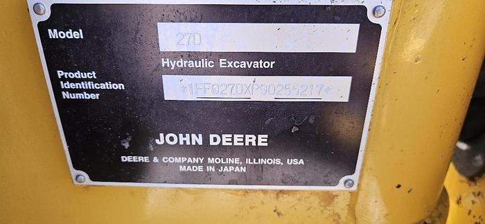 Used 2010 John Deere 27D Mini Excavator