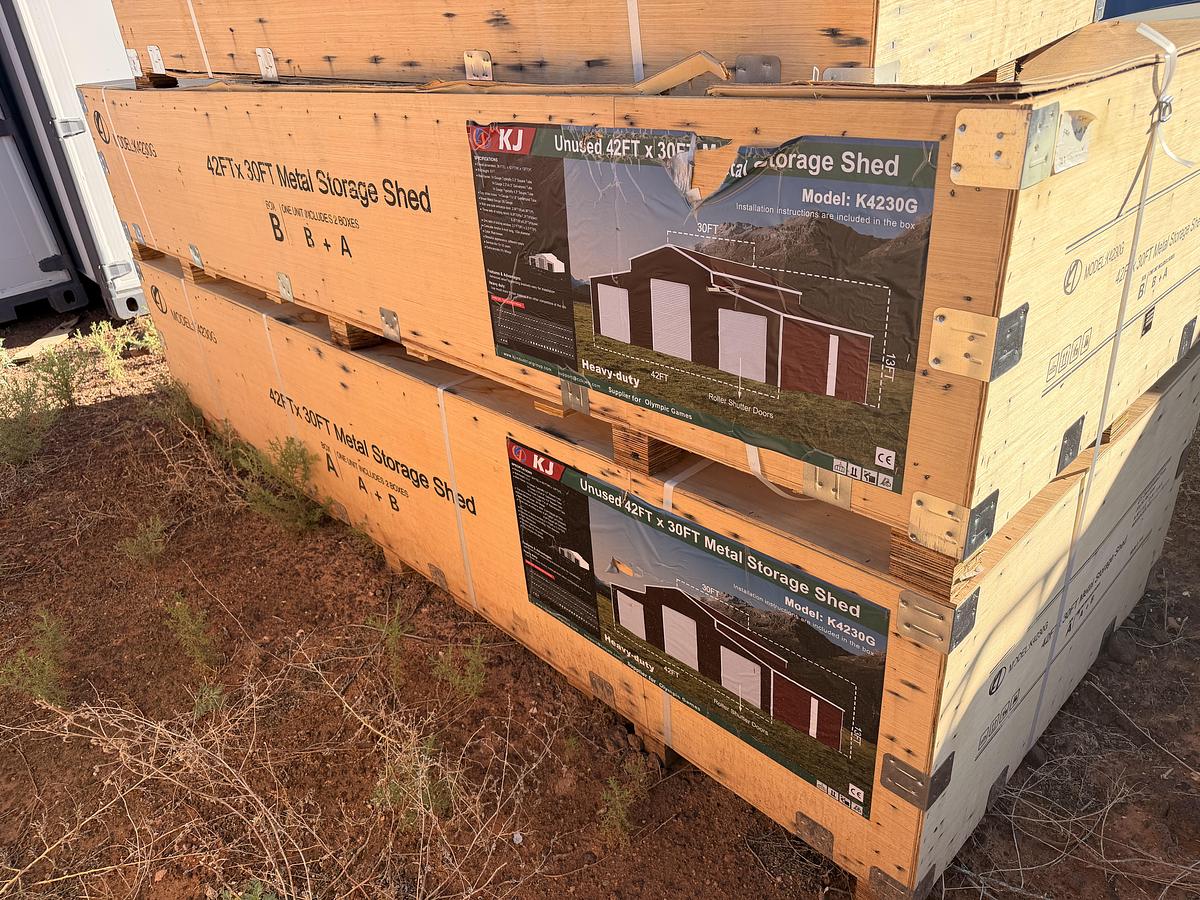 42'x30' Metal Storage Shed—Red-Brown