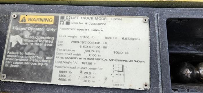 Used Hyster Forklift H60XM