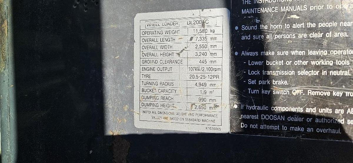 Used Doosan DL200TC Wheel Loader