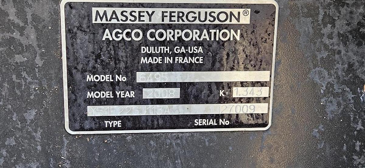 Used 2008 Massey Ferguson 6495 Tractor