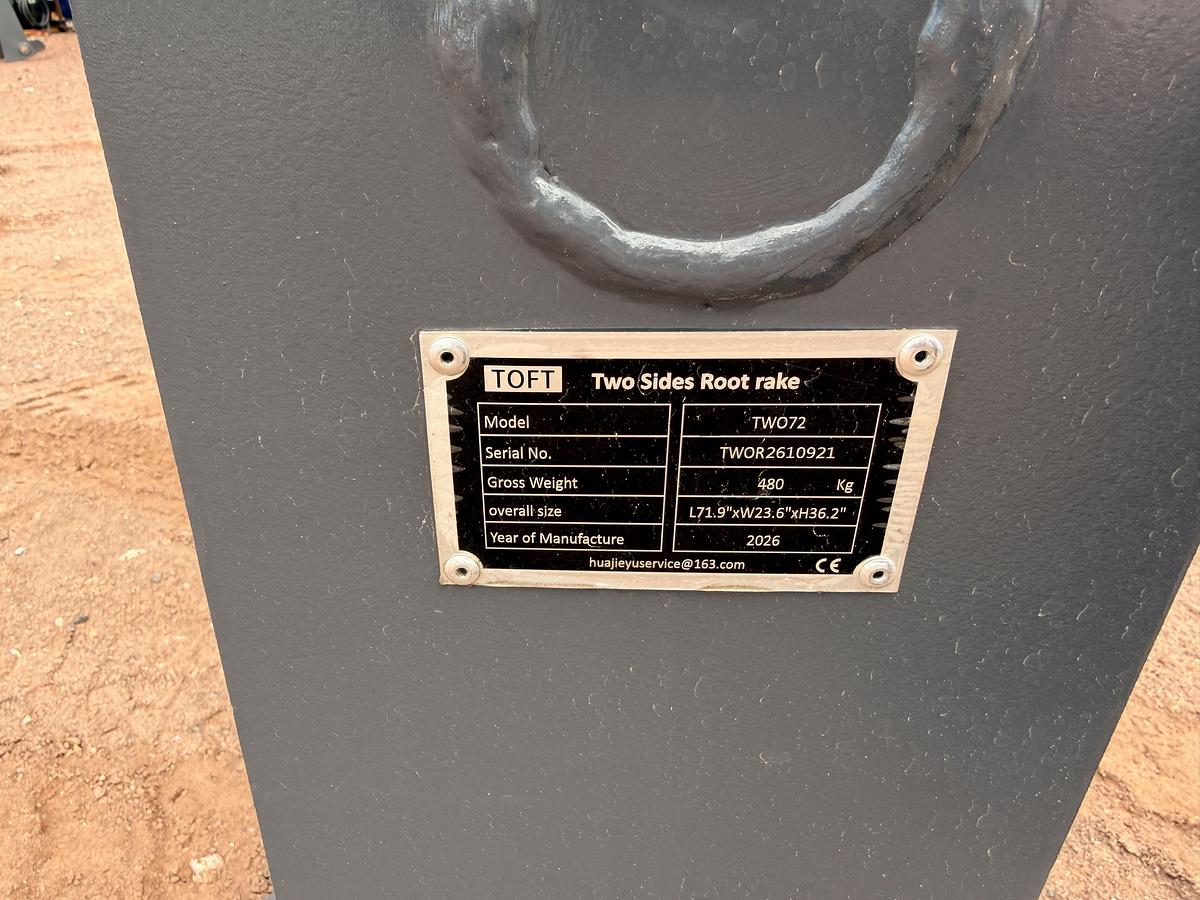 72" Excavator Root Rake