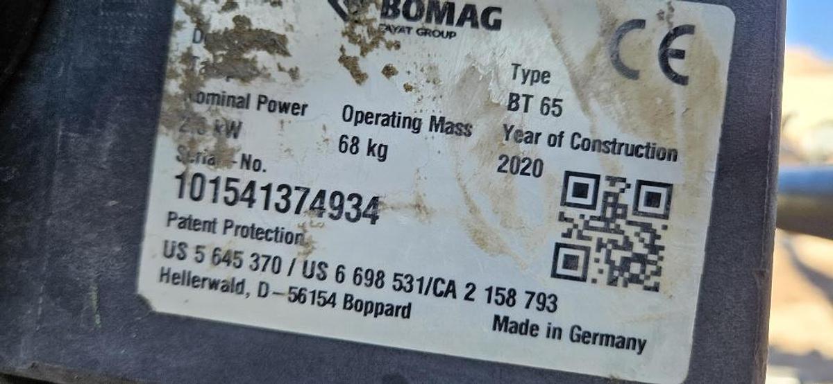 Used 2020 Bomag BT65 Jumping Jack