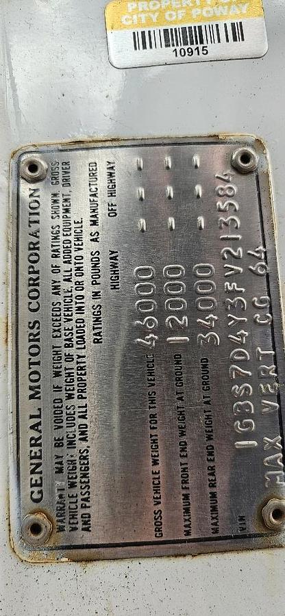 Used 1985 Kodiak 3,000 Gallon Water Truck