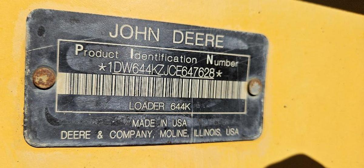 Used 2012 John Deere 644K Loader