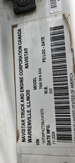 Used 2009 International 7500 Water Truck