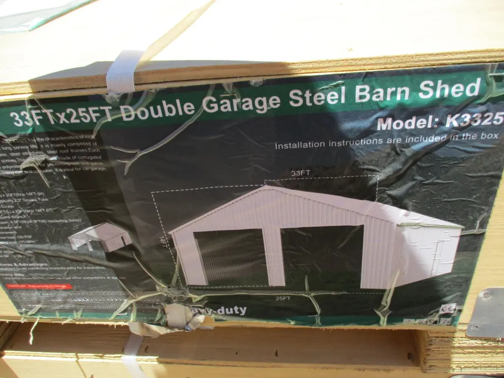 33' x 25' Double Garage Steel Shed
