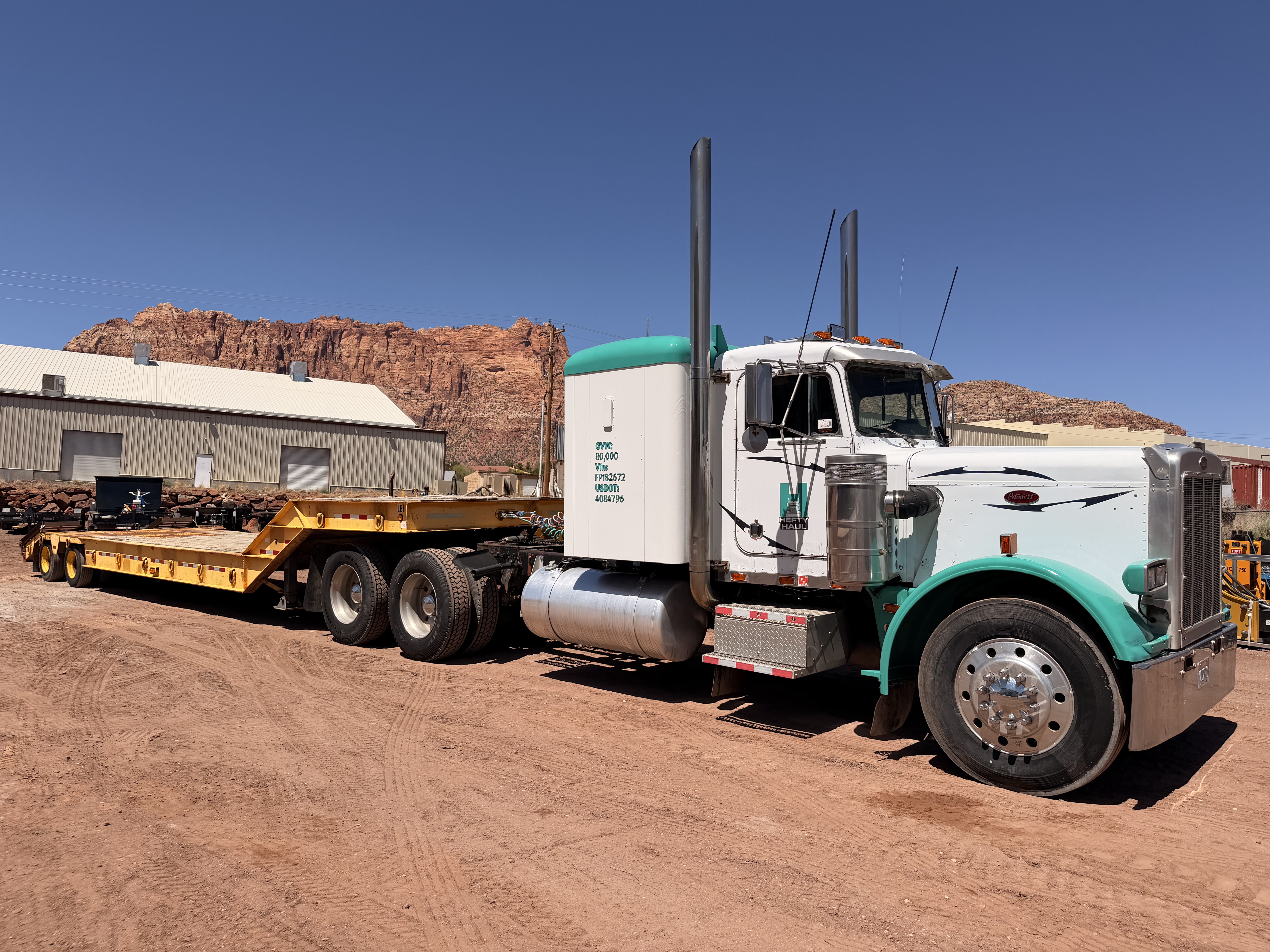 Used 1985 359 Peterbilt & 1997 Load King Equipment Trailer