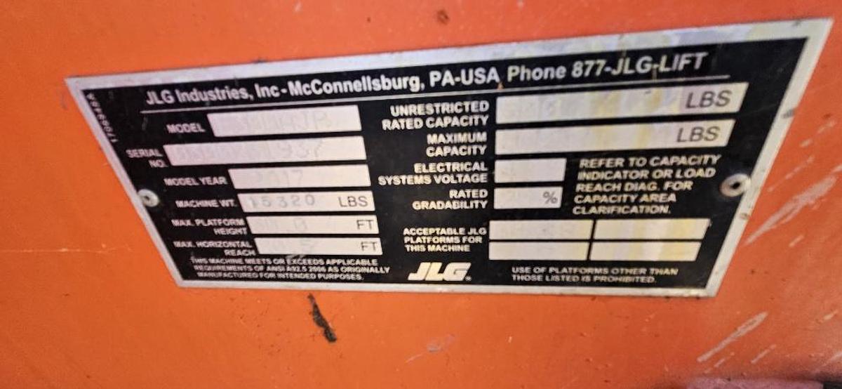 Used 2017 JLG Electric Boom Lift