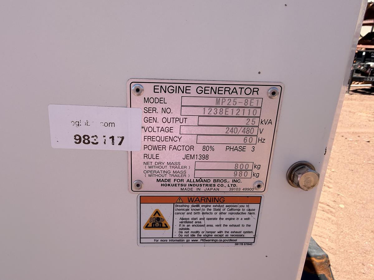 Used 2019 Allmand 25 KVA/30 kW Generator