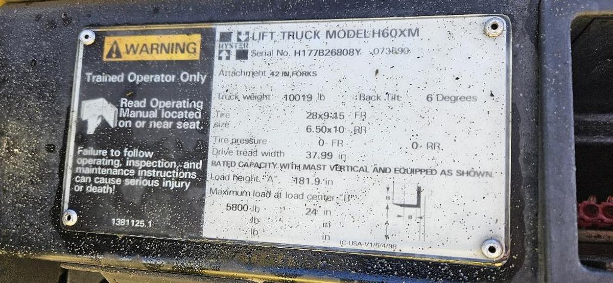 Used Hyster 60 Forklift