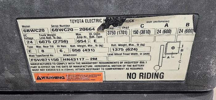 Used 2016 Toyota Shop Forklift