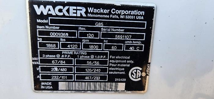 Used 2006 Wacker Neuson  G85