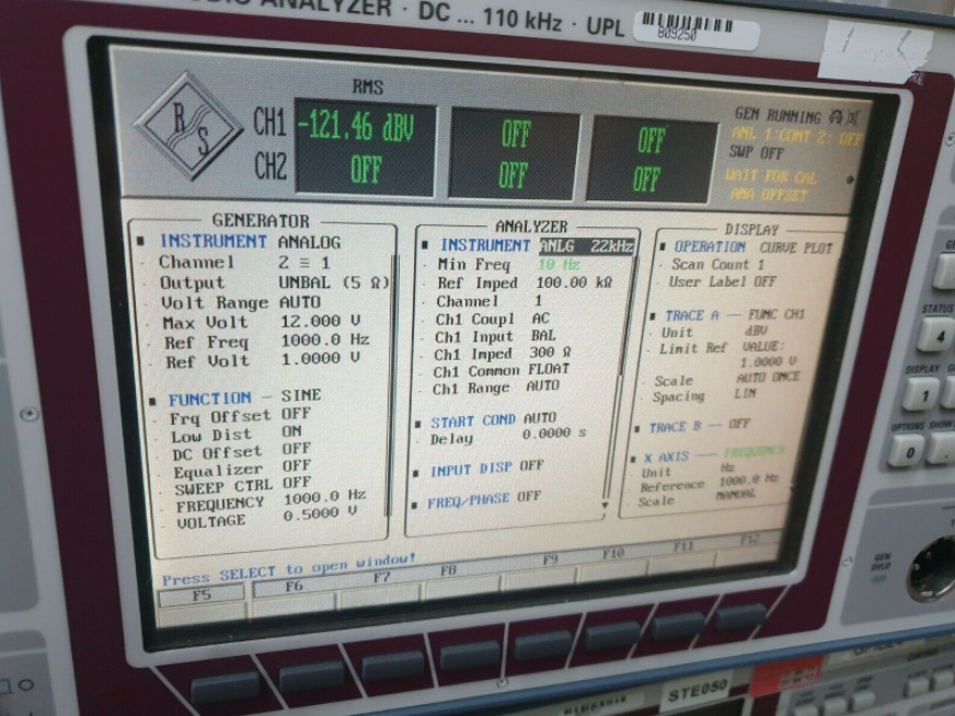 Used Rohde & Schwarz UPL 1078.2008K06 AUDIO ANALYZER W/ OPT UPL-B4 1078.3804.02