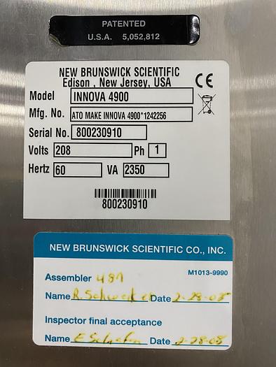 Used New Brunswick Scientific Innova 4900 Multi-Tier Environmental Incubator & Shaker 208V