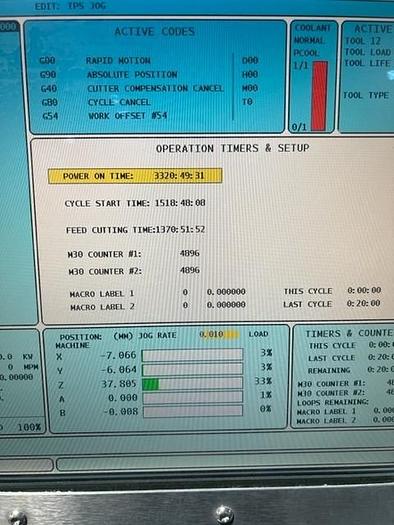 Used 2009 Haas VF2D TR with 30k RPM Spindle and TR160 Trunnion Table